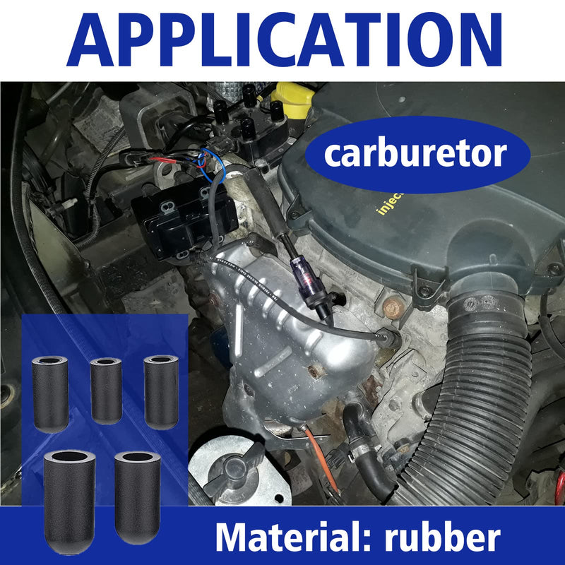 BUSY-CORNER 105 Pieces Vacuum Cap Assortment Kit, Dropper ID 3/8'' 5/16'' 1/4'' 7/32'' 5/32'' 3/16'', Hose Caps Kit for Car Carburetor Manifold