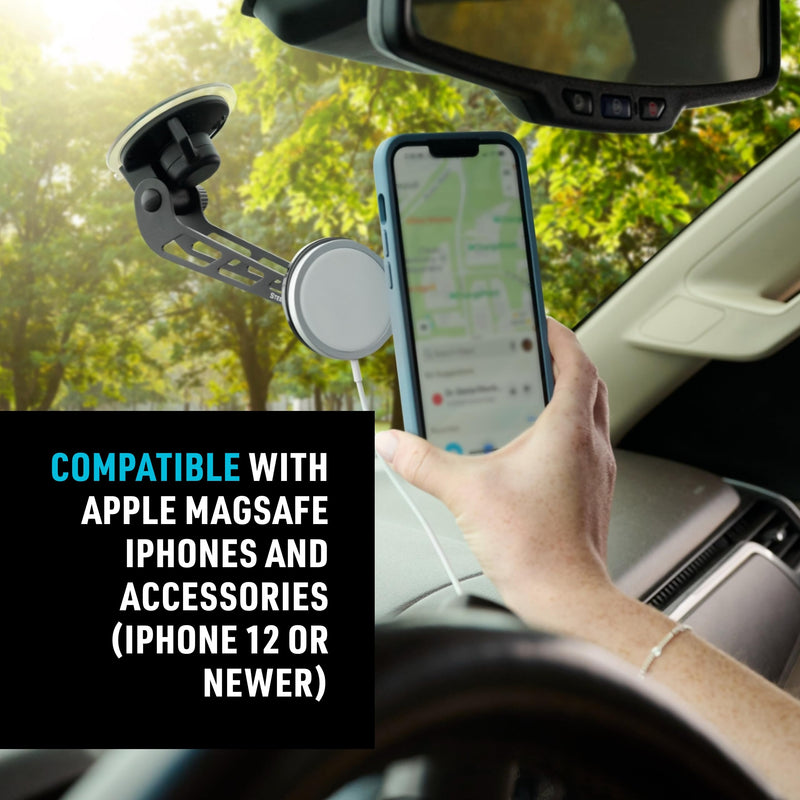 Nite Ize Steelie Windshield Kit - Magnetic Cell Phone Holder for Car Accessories - Sturdy Car Windshield Mount for Cell Phones - Orbiter Plus