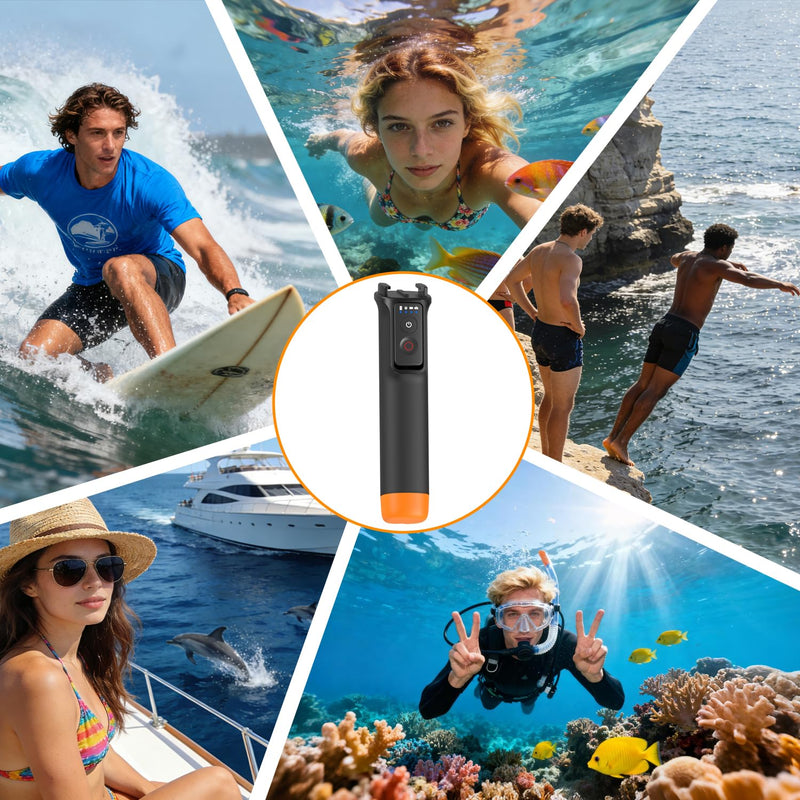 Suptig Floating Selfie Stick with Remote Control, Floating Handle Grip, Remote Handle Stick Compatible for GoPro 13/12/11/10/9/8, DJI Action 6/5 Pro, for Insta 360X2/X3/X4/X5.