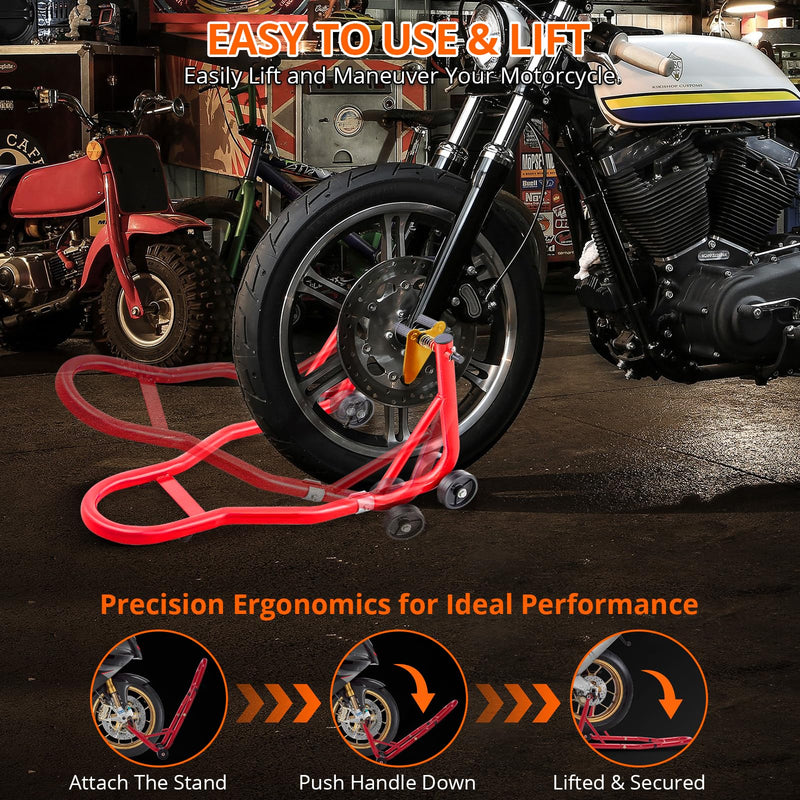 Motorcycle Stand Lift - 900lbs Front & Rear Combo Universal Motorcycle Stands | Compatible With Most Yamaha Honda Kawasaki Suzuki BMW Motorcycles