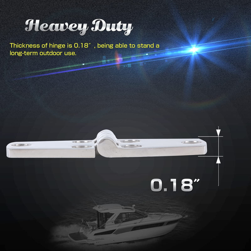 AMYSPORTS Marine Mount Door Hinges Steel Stainless Hatch Boat Hinge Hardware Heavy Duty Boat Hinge Deck Cabinet SUS316 1.51 inch x 4.00 inch 2pcs