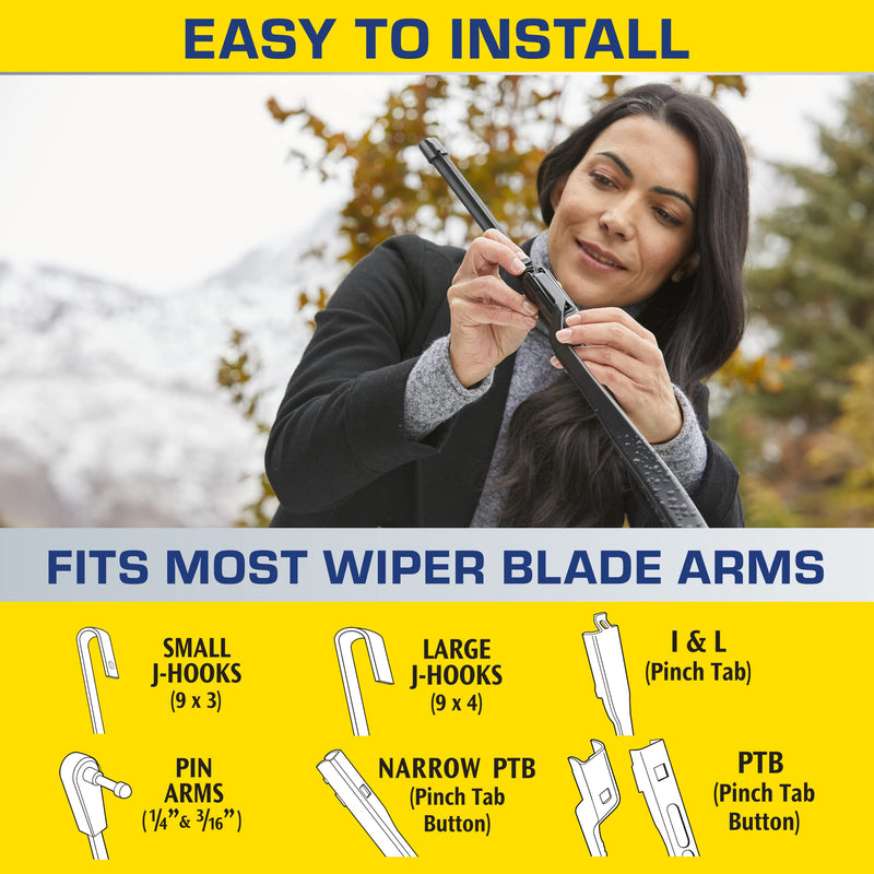 Rain-X 810165 Latitude 2-In-1 Water Repellent Wiper Blades, 22 Inch Windshield Wipers (Pack Of 2), Automotive Replacement Windshield Wiper Blades With Patented Rain-X Water Repellency Formula 22" and 22"