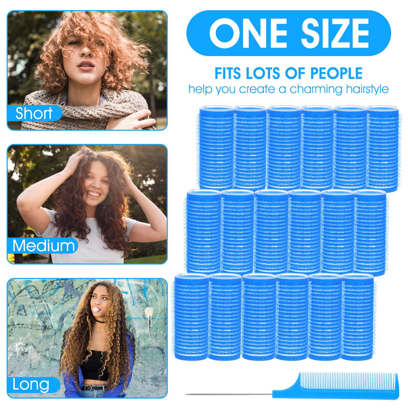  [AUSTRALIA] - 18pcs Self Grip Small Hair Curler Set,Heatless Roller Hair Curler for Women | Nylon Roller Set, with Rat Tail Comb, Hairdressing Tools, Salon Hairdressing, Curlers Rollers