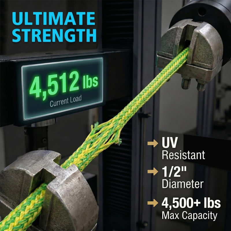 Obcursco Kayak Tow Line,Drift Sock Anchor Rope for Fishing Boat,Buoy Float Docks for Lake Jet Ski Boat Accessories (12-20FT) Yellow/Green 20ft
