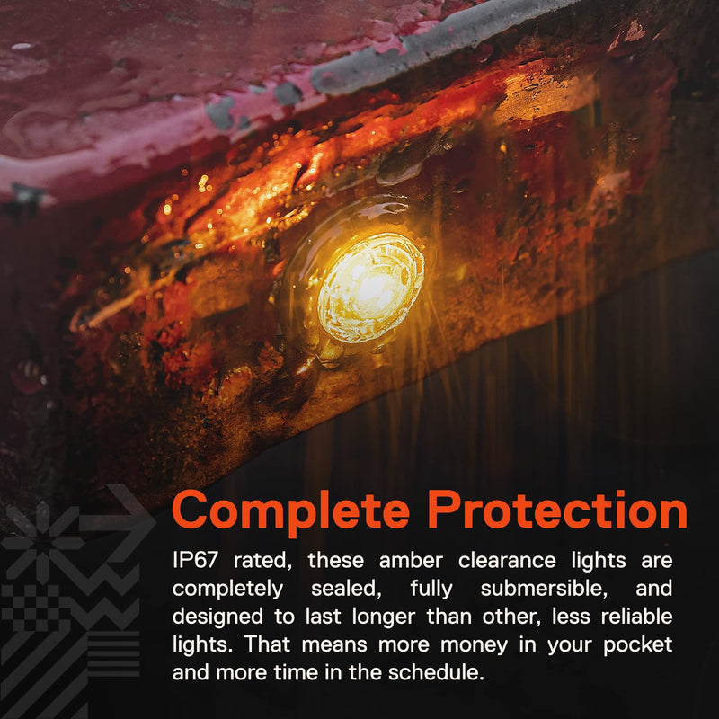 TRUE MODS 10pc 3/4" Inch Round Amber Trailer 12V LED Marker Light [DOT FMVSS 108] [SAE P2PC] [Semi-Spherical Output] [IP67 Waterproof] [Bullet Style] Small Clearance Marker Lights for Trailer Truck RV 10 pack Amber (Standard)