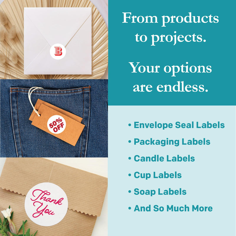 Premium Label Supply White Sticker Round Labels – 1.5" Circle – Laser/Inkjet Compatible – (30 per Sheet), 25 Sheets – 750 Total Adhesive Labels 750 Labels