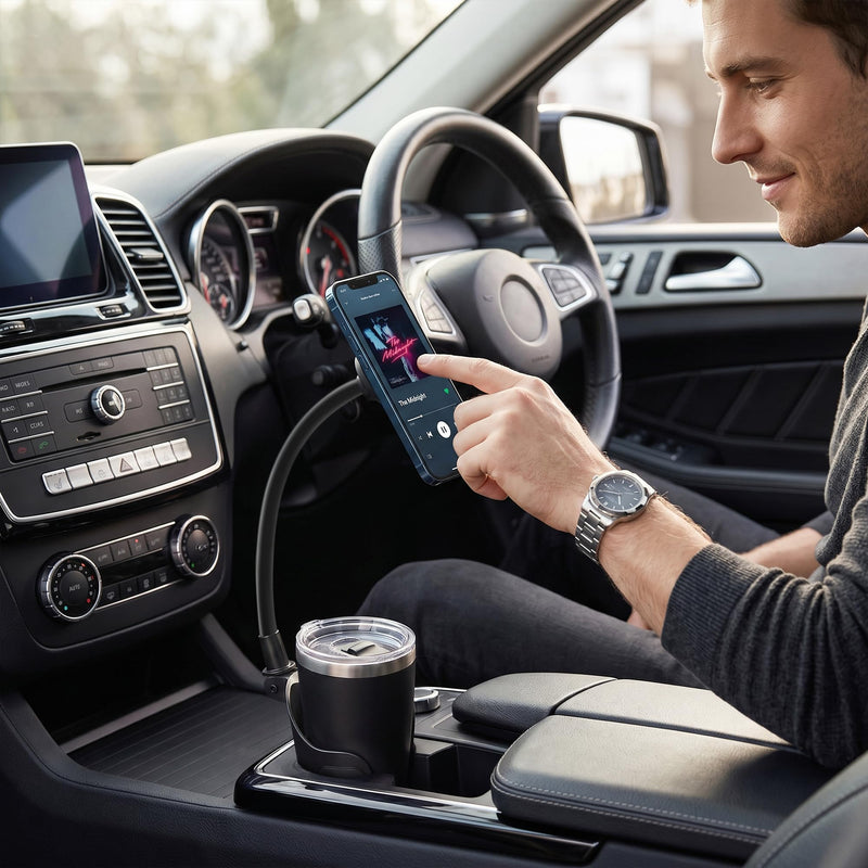 Car Mount Wireless Charger 15W - Magnetic Phone Holder - Zero Space & Secure - Auto Accessories Charger - Compatible with iPhone 17 Pro Max to 12 - Compatible with Android Devices