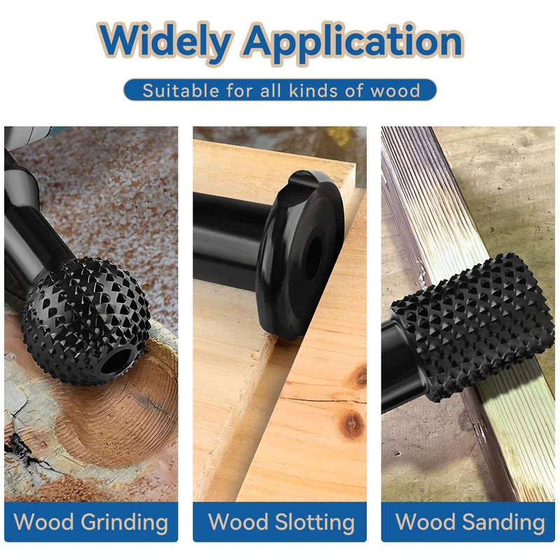 JonPhoe Sphere Rotary Burr with 5/8-11 Threads for 4 1/2" and 5" Angle Grinder, Carbon Steel Ball Gouge Angle Grinder Attachments for Woodworking Polishing Engraving (3) 3