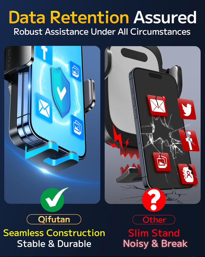 Qifutan Dash Mounted Holders Phone Holders for Your Car Phone Mount for Car Windshield Dashboard Air Vent Universal Hands Free Automobile Cell Phone Holder Fit for iPhone Smartphone Dash-B