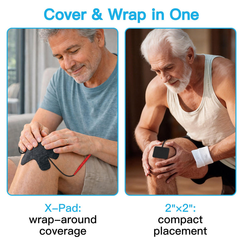  [AUSTRALIA] - DOMAS TENS Unit Electrode Pads for Knee Shoulder Pain Relief- Compatible with TENS 7000 and Other 2mm Pin Units - Reusable & Latex-Free