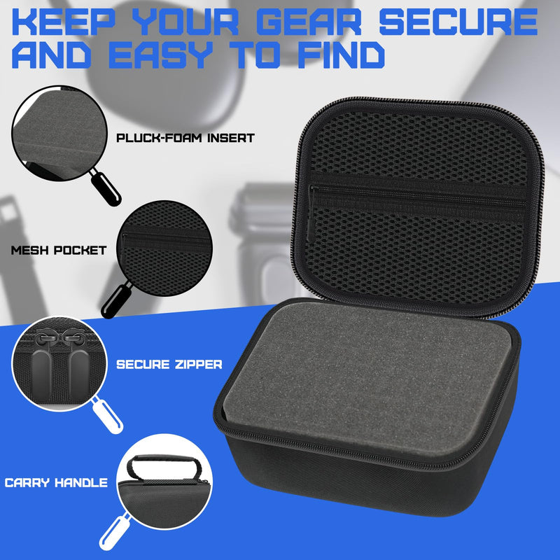 Hard Storage Case 7.1×5.5×3'' with DIY Custom Foam for Electronics Devices | Shockproof & Dustproof EVA Shell, Cuttable DIY Foam, Compact Portable, for Cameras, Drones & Mini Instruments 7.1 x 5.5 x 3 in Black