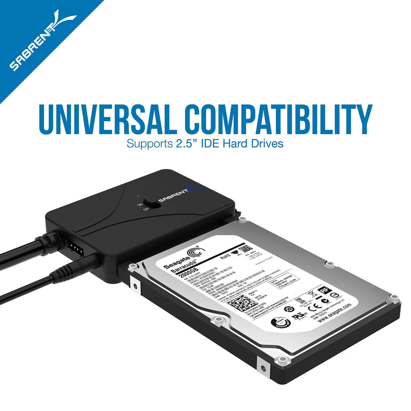 3 Port Aluminum Mini USB 3.0 Hub [90°/180° Degree Rotatable]+ USB 3.0 to SSD/SATA/IDE 2.5/3.5/5.25-INCH Hard Drive Converter with UL Power Supply