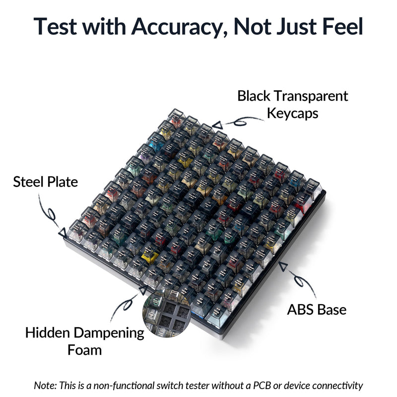 Keychron Switch Tester 100 Max Edition, 88 Mechanical & 12 Magnetic HE Switches Testing Kit with 100 Labeled Keycaps, Includes Keychron/Gateron/Kailh/Huano, Pro Mechanical Keyboard Feel