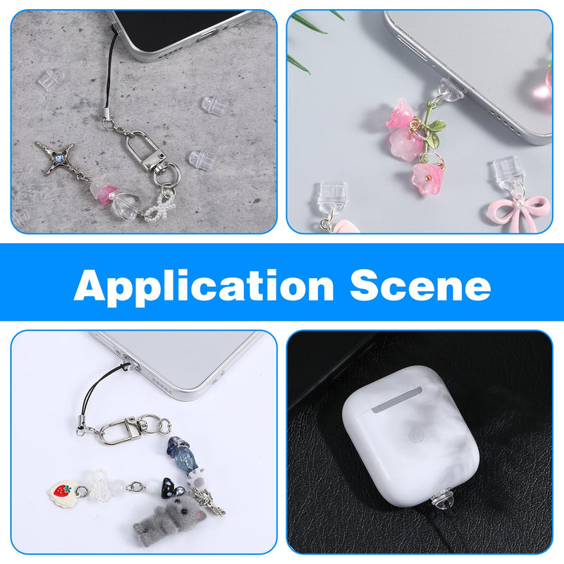 101pcs Cell Phone Dust Plug Clear Charging Port Covers Anti Dust | Charging Port Plug Phone Dusts Plugs Protector Protective Dusts Plug for Phones Earphones Laptops Accesories