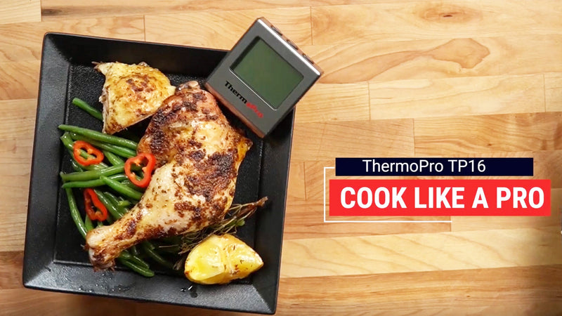TempPro TempTrack Large LCD Digital Meat Thermometer for Cooking, Smoking Light Silver