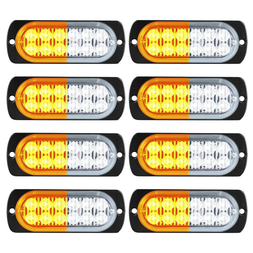 8pcs 12LED Surface Mount Flashing Strobe Lights for Truck Car Vehicle LED Lights (12LED/8PCS) 12LED/8PCS