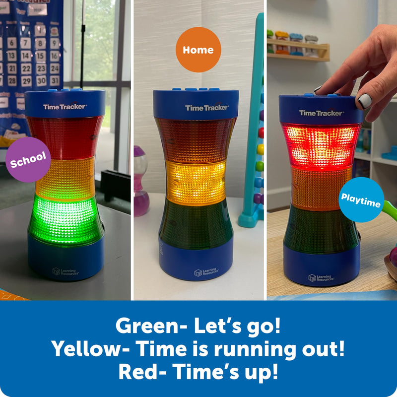 Learning Resources Time Tracker Visual Timer & Clock - 1 Piece, Classroom Tracker, Alarm Clock, Light Up Timer for Classroom, Visual Tracker 9inx4-1/4in