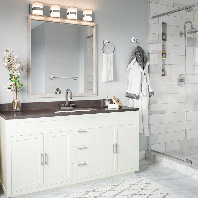 Design House 559260 Savannah Towel and Robe Hook, Polished Chrome and White 2 Robe Hook