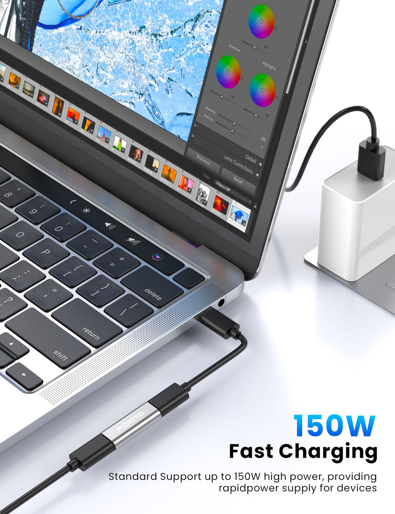 Fidoto 10 Pack USBC Coupler, 100W USB C Female to Female Adapter,10Gbps Type C Extender, PD3.1 Double Female Connector Compatible with 8K@60Hz Video, Data Transfer, Charging (Sliver) White 10 PCS
