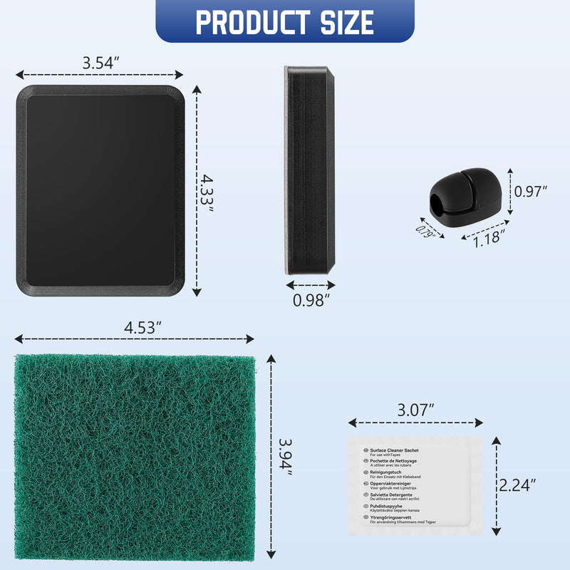 Saillong Transducer Mounting Plate Kit, 25mm Transducer Pad with Adhesive, Adhesive Mounting with Scouring Pads Cleaning Wipes, No Drill Sensor Mount(Black,4.3 x 3.5 Inch) Black 4.3 x 3.5 Inch