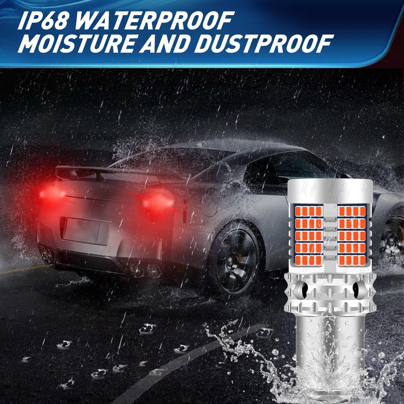 2Pcs 1157 p21/5w BAY15D LED Bulb for Tail Light Red, CANBUS Error Free Anti Hyper Flash 2016 89SMD 4000LM Extremely Bright Automotive Replacement Light Bulbs for Daytime Running Lights 89 Led-1157 BAY15D P21/5W