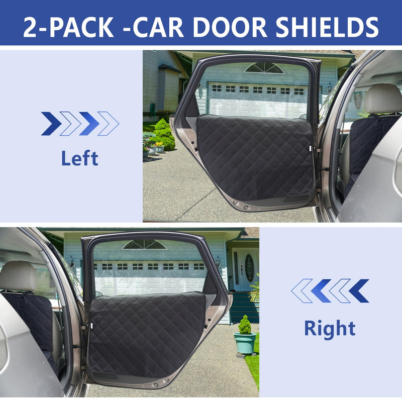 Dog Car Door Protector – Anti-Scratch/Stain-Resistant, Window-Roll-Compatible, No Tint Damage, 2-Pack, Secure Fit for Car/SUV/Truck Black Regular