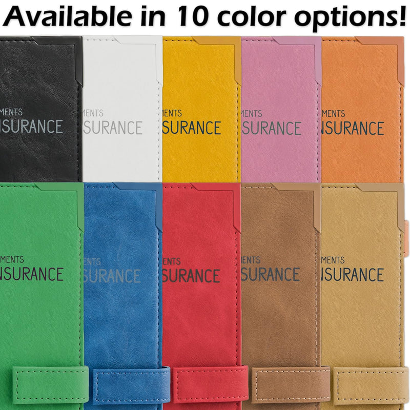 Auto Insurance and Registration Card Holder - Vehicle Glove Box Document Organizer - Car Essential Paperwork Holder for DMV, AAA, Contact Information Cards - Premium PU Leather Wallet Case - White