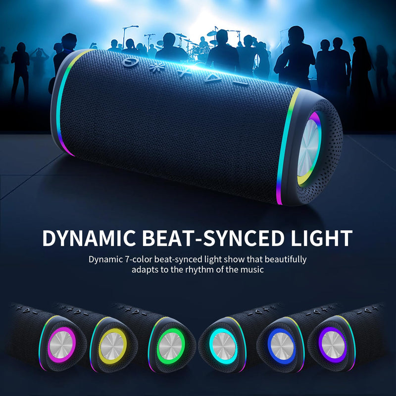 Bluetooth Speaker - HD Sound, IPX5 Waterproof, Up to 20H Playtime, TWS Pairing, BT 5.3, Portable Wireless Speaker for Home, Party, Beach & Outdoor, Black Black Cool