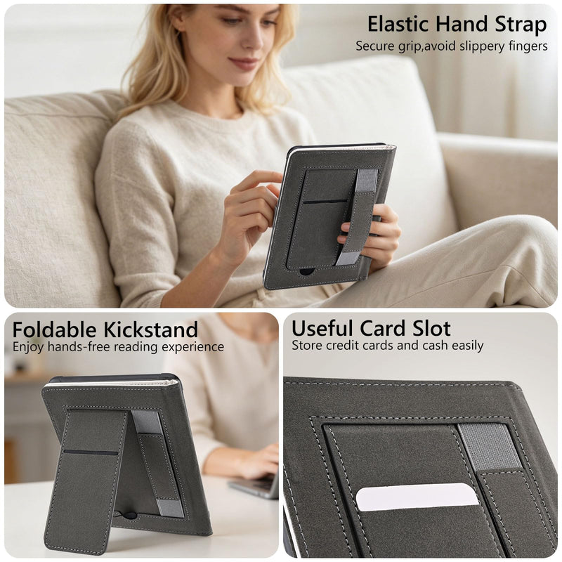 Stand Case for 6" All-New Kindle 11th Gen Gothic Retro Fairy | Slim Cover for Kindle 11th Generation 2024/2022 with Hand Strap | Leather Premium PU Protective Case with Auto Sleep/Wake 6" Kindle 11th Generation