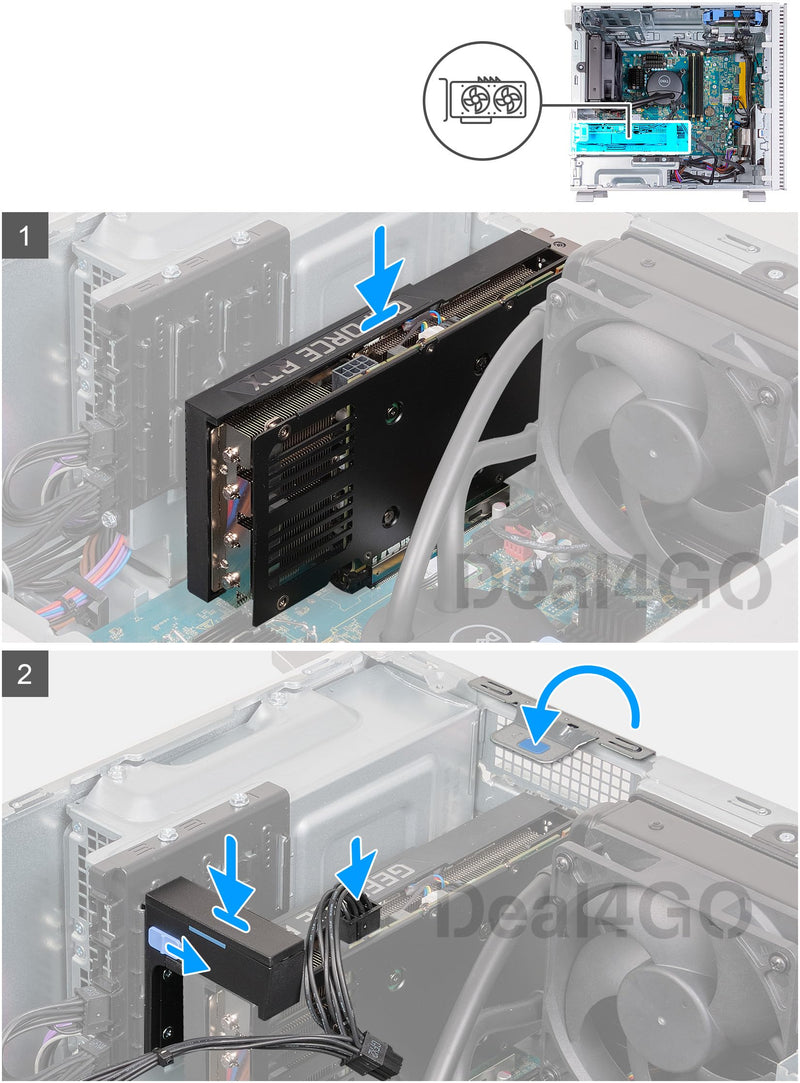 Deal4GO RTX A4000 RX 6700 MID2 GPU Graphics Card Bracket Holder W2MKY Replacement for Dell XPS 8950 Precision 3660 Aurora R16 R15 R14 R13 W2MKY MID2