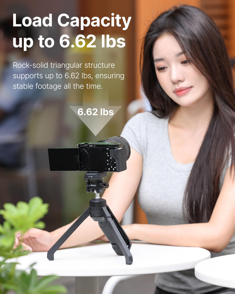 ULANZI TT38 Mini Tripod for Camera, One-Click Open Tabletop Camera Tripod | Pocket