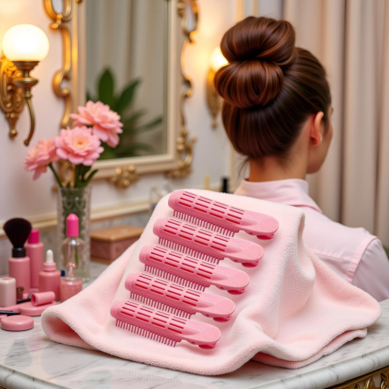 5Pcs Pink Volumizing Hair Root Clip Natural Fluffy Hair Root Clip,Volume Curler Diy Curler Fluffy Clamps Rollers,Rollers,Styling Tools and Appliances for Women,Hairs Brushes
