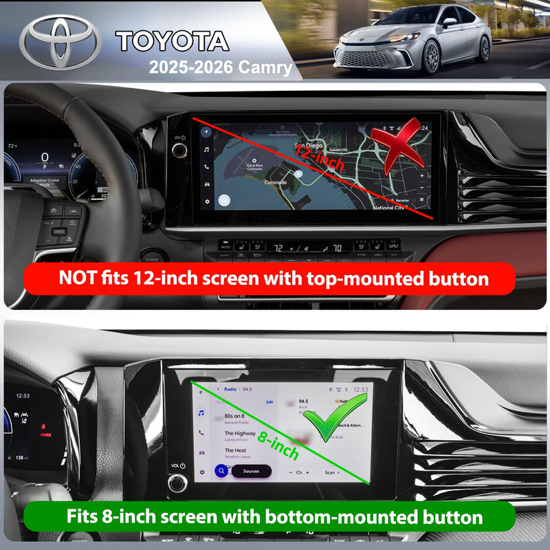 Car Phone Holder for Toyota Camry LE/SE 2025-2026 with 8 Inch Screen | Customized Phone Mount, Strong Magnets, OEM-Style, No View Obstruction for 2025-2026 Toyota Camry (8 inch) Magnetic
