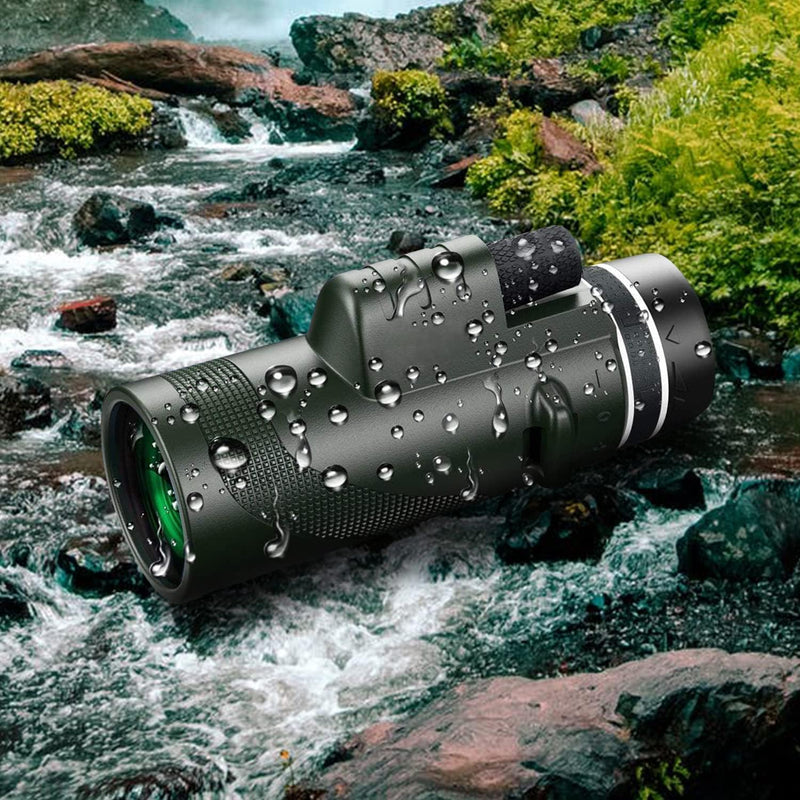 Monocular-Telescope 80x100 High Powered Monoculars High Definition forAduts High Powered with HD BAK4 Prism Smartphone AdapterTelescope Bird Watching Travel Camping Hiking-Green Green