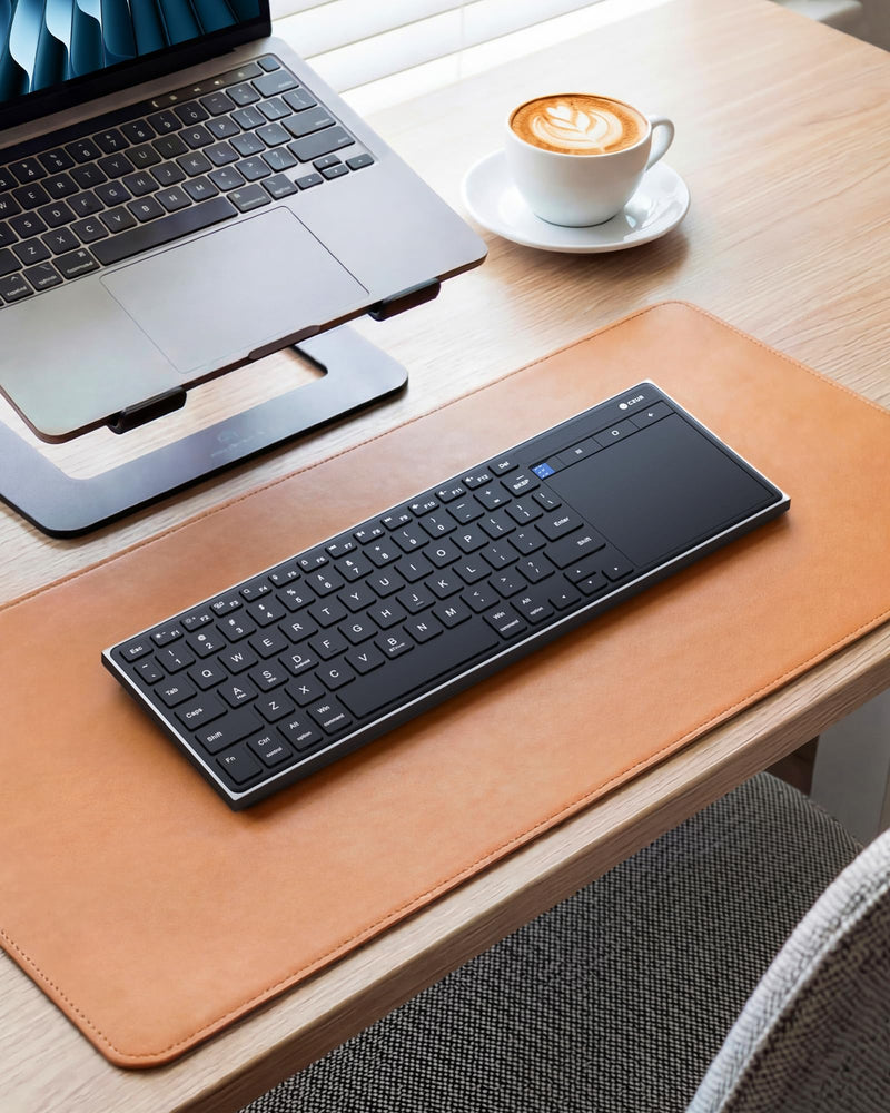 CZUR K5S Bluetooth Keyboard with Touchpad, Wireless & Wired Keyboard | Rechargeable Keyboard with Trackpad for PC/Laptop/Tablet/Phone, Portable Keyboard, for Windows/Mac/Android/iOS
