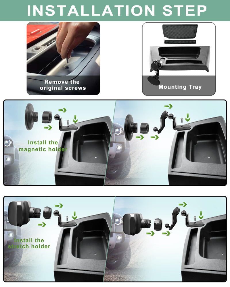 Magnetic Phone Mount for Jeep 2011-2017 Wrangler JK JKU - Dashboard Phone Holder with Magsafe for Jeep Wrangler Accessories (Not for JL JLU JT) Fit 2011-2017 JK JKU Magnetic