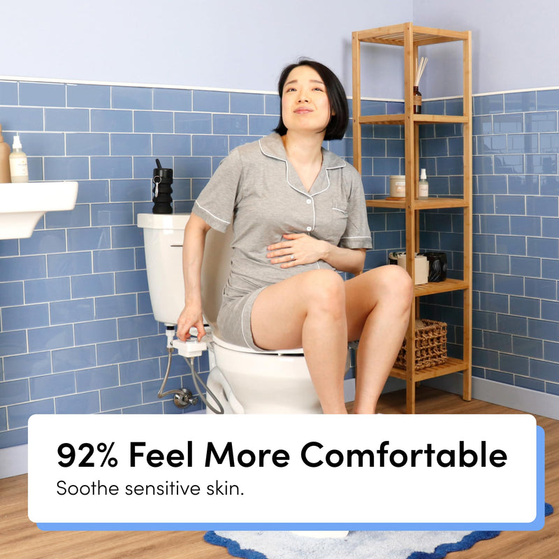 TUSHY Fresh Ultra-Slim Starter Bidet Attachment for Toilet | Non-Electric, Adjustable Water Pressure, Cool Water Rear Wash, Self-Cleaning | Fits Elongated & Round Toilets, Easy 10 Min Install, Silver Silver Knob Single Nozzle