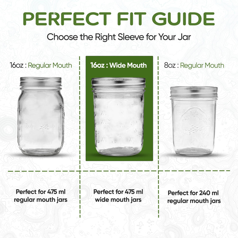 Silicone Mason Jar Sleeves Spring Summer Set | Anti-Slip Protectors for Wide Mouth 16oz Jelly Canning Jars | Cup Holders with Measurement Markings | Dishwasher Safe Jar Jackets - 5 Pack 5, Wide M, Spring Summer