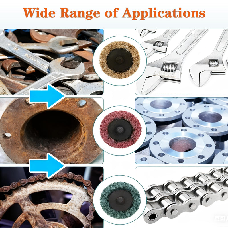 2 Inch Sanding Discs 123 PCS, Quick Change Die Grinder Attachments, 1/4" Shank for Die Grinder, Drill, Polish, Automotive Surface, Paint Rust Removal, Compatible with Milwaukee M12, Dewalt