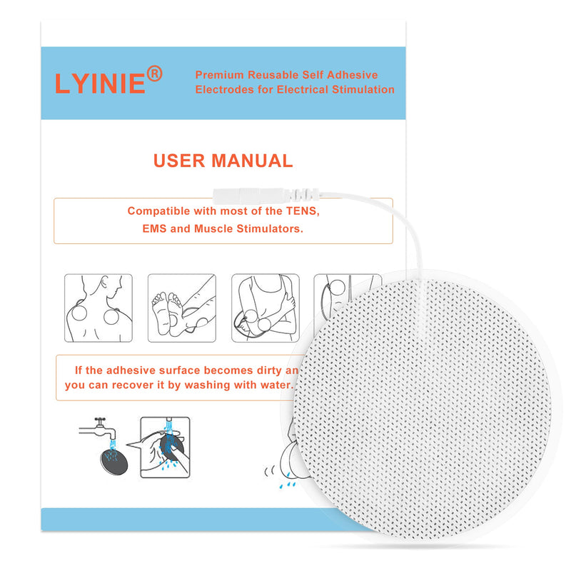 TENS Unit Pads 3" Round Electrodes - Compatible with Most TENS Machines, Replacement Pads Electrode Patches for Electrotherapy, 20 Count