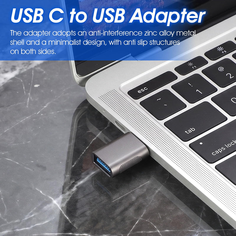 4 Pack USB to USB-C Adapter USB-C to USB Straight Connector Compatible with Cellphon and More Type C Devices