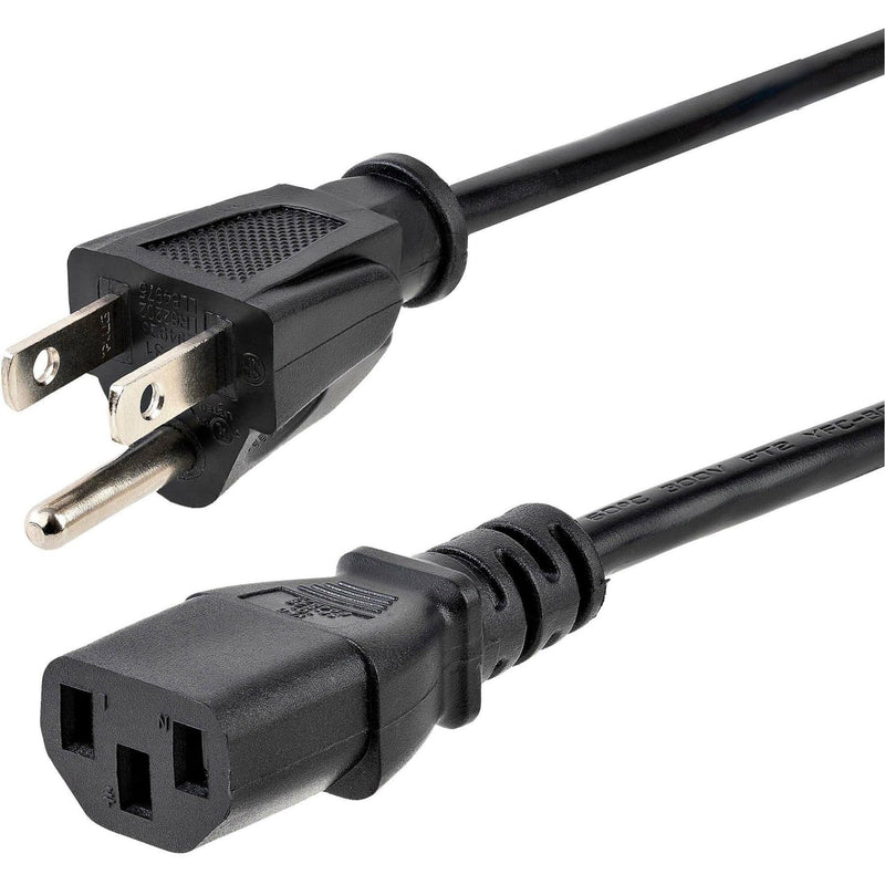 StarTech.com 15ft (4.5m) Computer Power Cord, NEMA 5-15P to C13, 10A 125V, 18AWG, Black Replacement AC Power Cord, Printer Power Cord, PC Power Supply Cable, Monitor Power Cable - UL Listed (PXT10115) 18 AWG/10A/125V single 15 ft