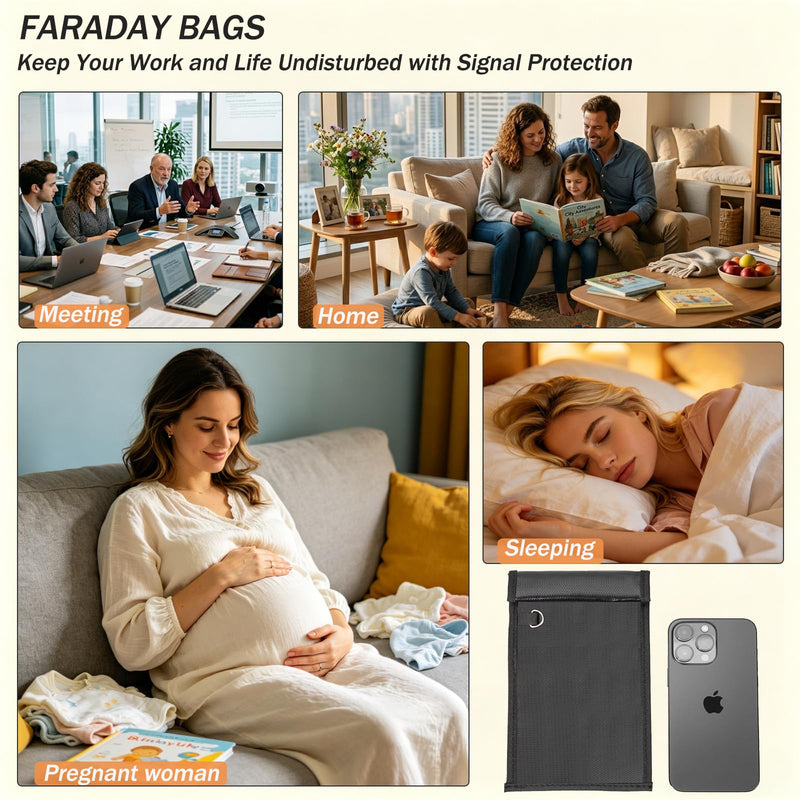 Faraday Bags for Phones and Car Keys, Car Signal Blocking Holder | Faraday Cage Effectively Blocks Signal, Fireproof & Waterproof Faraday Key Fob Protector