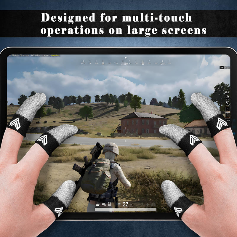 12PCS Gaming Finger Sleeves. 0.29MM Silver Fiber, Anti Sweat, Extremely Thin,Breathable Touchscreen dedales Gamer Finger Cover Thumb Sleeve Fit Phone Game Tablet Devices. Gray(12pcs)
