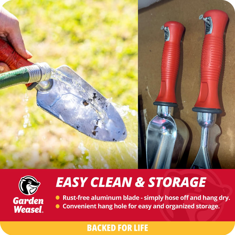 Garden Weasel 3-Piece Hand Tool Combo Set | Trowel, Transplanter and Cultivator | Heavy Duty Lawn and Garden Set, Digging, Planting, and Weeding | 91370