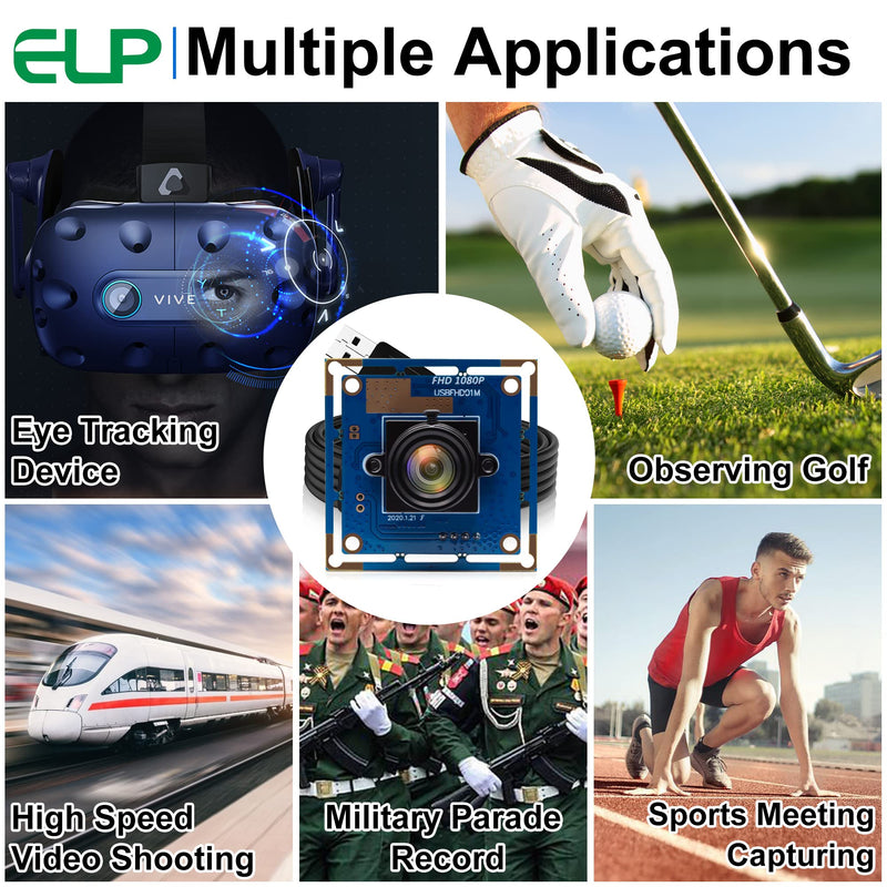 ELP 1080P USB Security Camera Module High Speed 2megapixel HD Free Driver USB with Camera Wide Angle PC Camera Raspberry Pi Developing Board Mini UVC USB2.0 Industrial Video Webcam Board for Computer