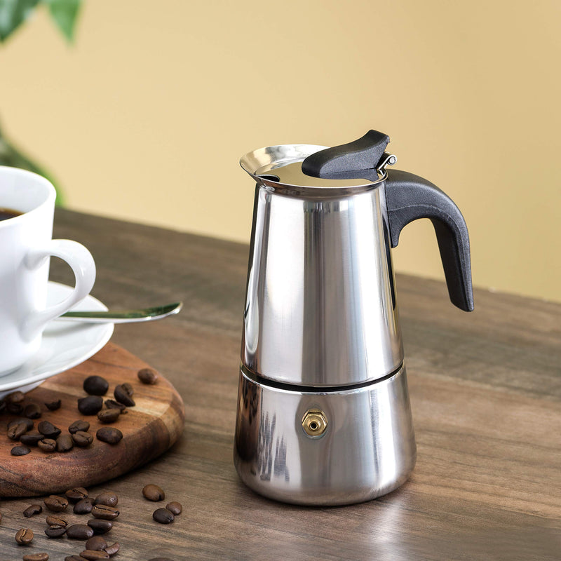 Home Basics EM00248 2 Cup Stainless Steel Espresso Maker, Silver