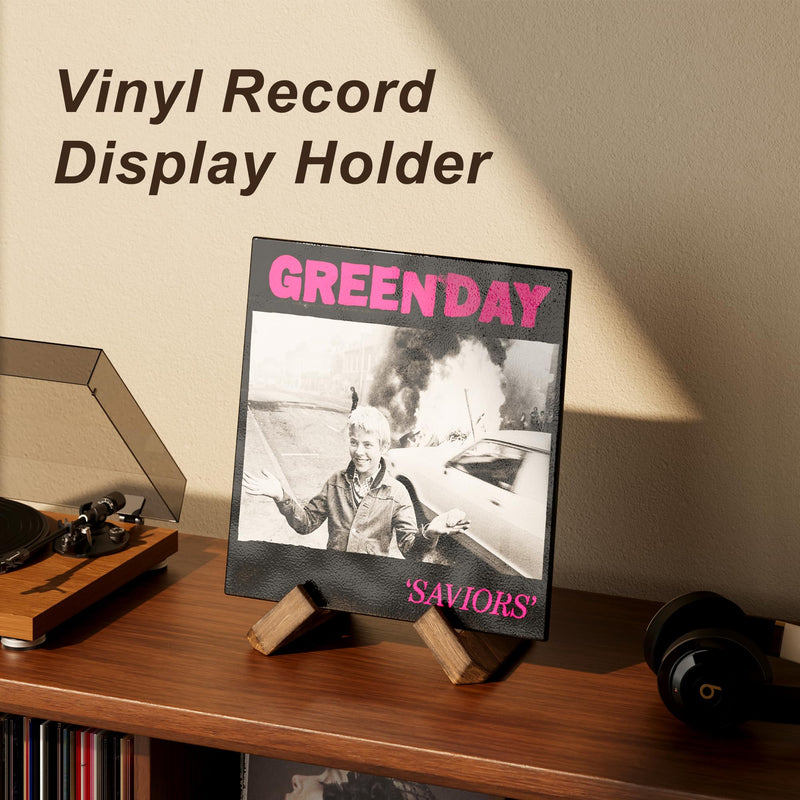 Now Playing Vinyl Record Stand, Premium Wood Retro Now Playing Record Holder, 1 Second Assemble Now Spinning Record Holder, Now Playing Record Stand for Vinyl Record, Wooden Vinyl Record Display