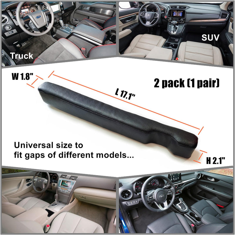  [AUSTRALIA] - Leather Car Seat Gap Filler, 2 Pack Universal Gap Stopper/Catcher to Fill The Gap Between Seat and Console Black Car Crevice Blocker Space Pad