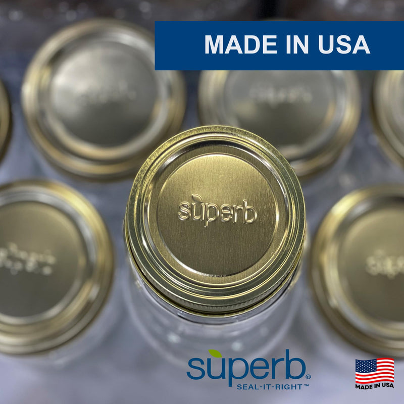 Canning Lids - Mason Jar Regular Mouth Lid Toppers Fit Ball and Kerr Jars, 2.75 inch Food Grade with Thick Seals, USA Made, 120 Count